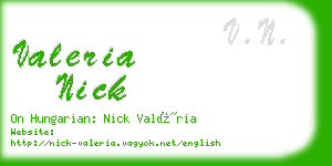 valeria nick business card